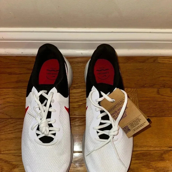 New Nike Revolution 7 Men's Road Running Shoes White/FIRE RED-Black Size 12.5 - Picture 14 of 16